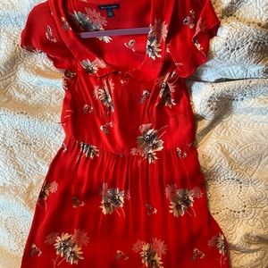 Red floral dress